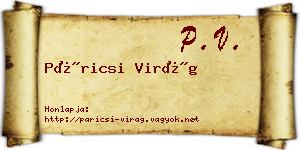 Páricsi Virág névjegykártya